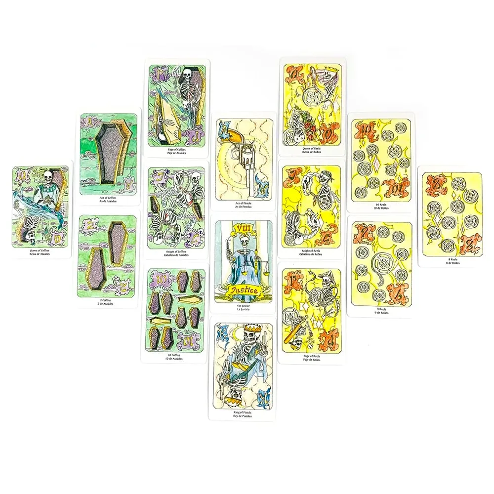 Tarot of the Dead Deck 78 Cards Day of the Dead Theme Fortune Telling Divination Board Game Spiritual Cards & Halloween Gifts