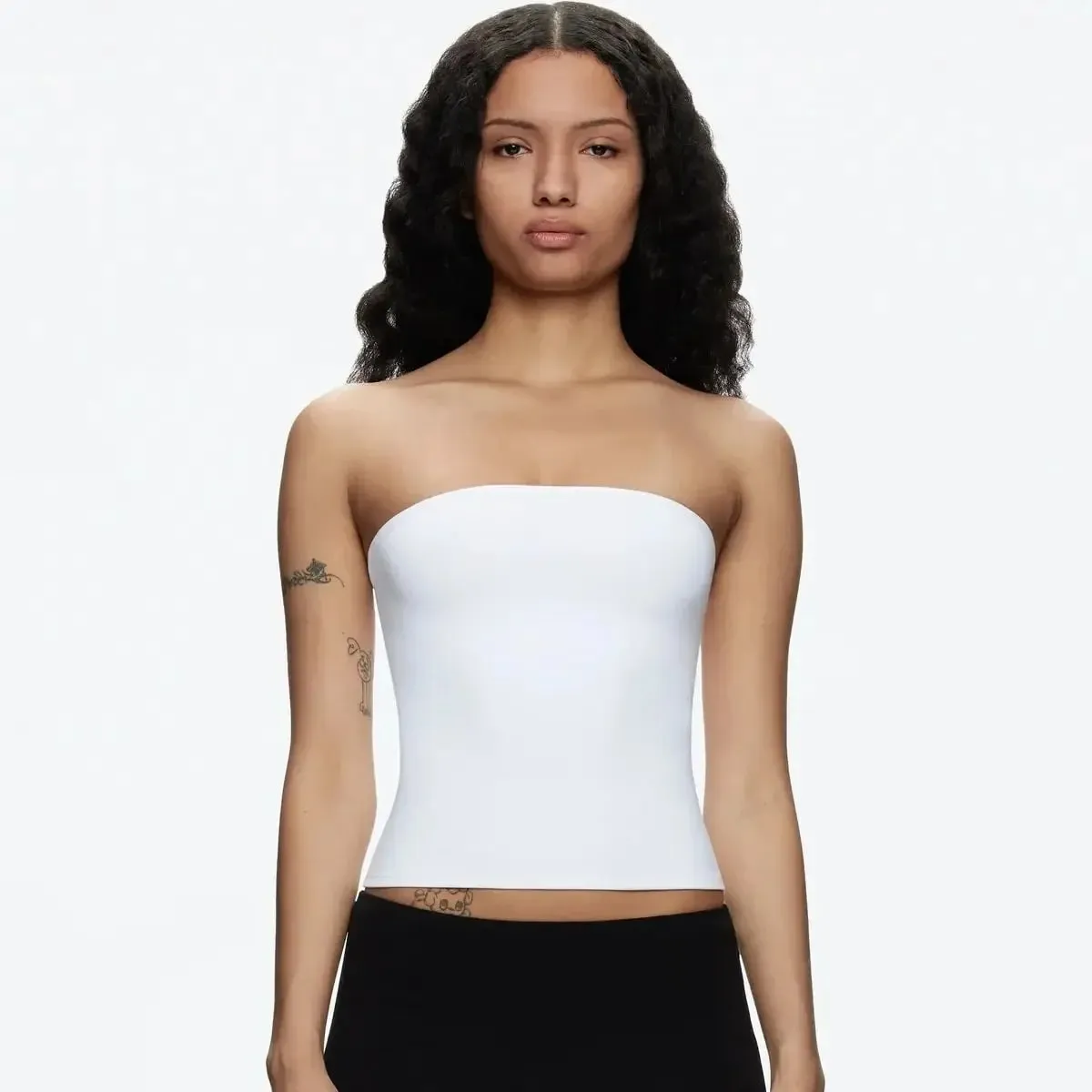 Tank Summer Women's Basic Tube Top Sexy Vest Fabric with High Elasticity and Skin-Friendly Top