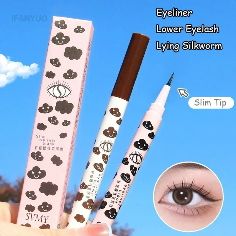Ultradünner, natürlicher, mattflüssiger Eyeliner-Stift, wasserdicht, schnell trocknend, Seidenraupenstift für die unteren Wimpern, hochpigmentiertes, glattes Augen-Make-up-Werkzeug