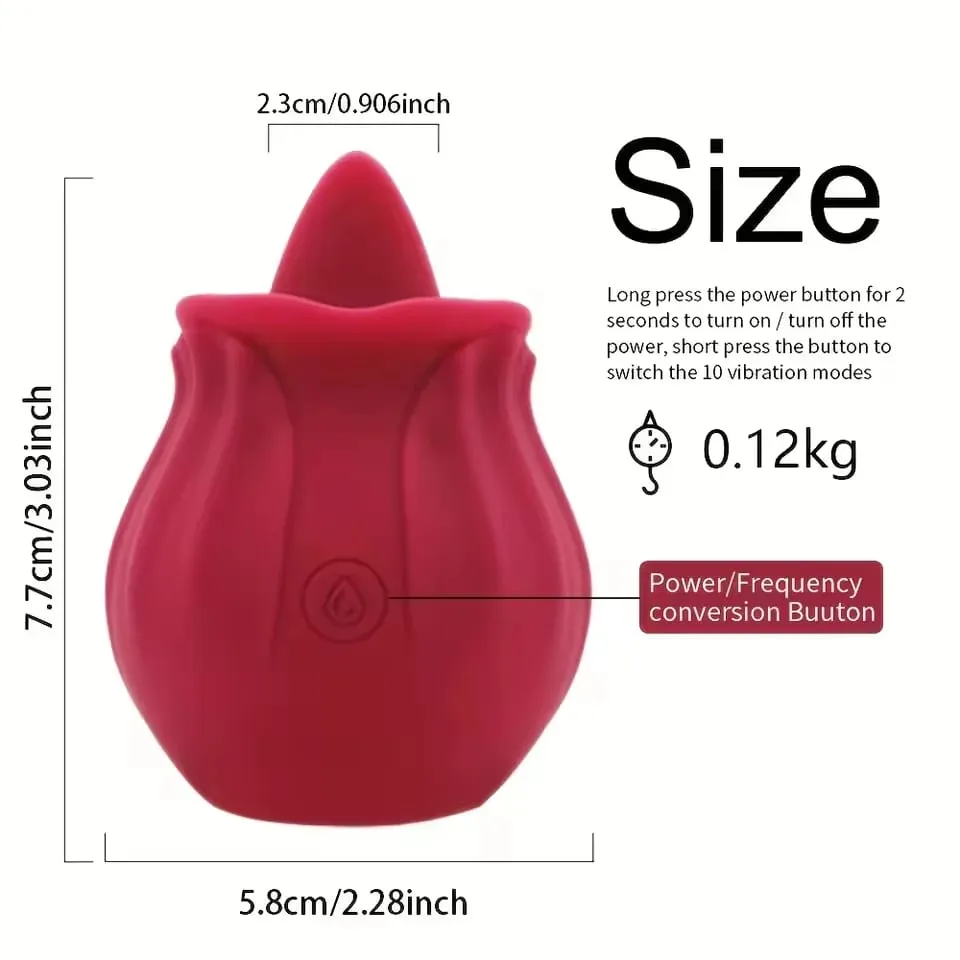 Rose Tongue Licking Vibrator G Spot Clitoris Nipple Stimulator Massager Masturbator Adult Sex Toys for Couples Adult