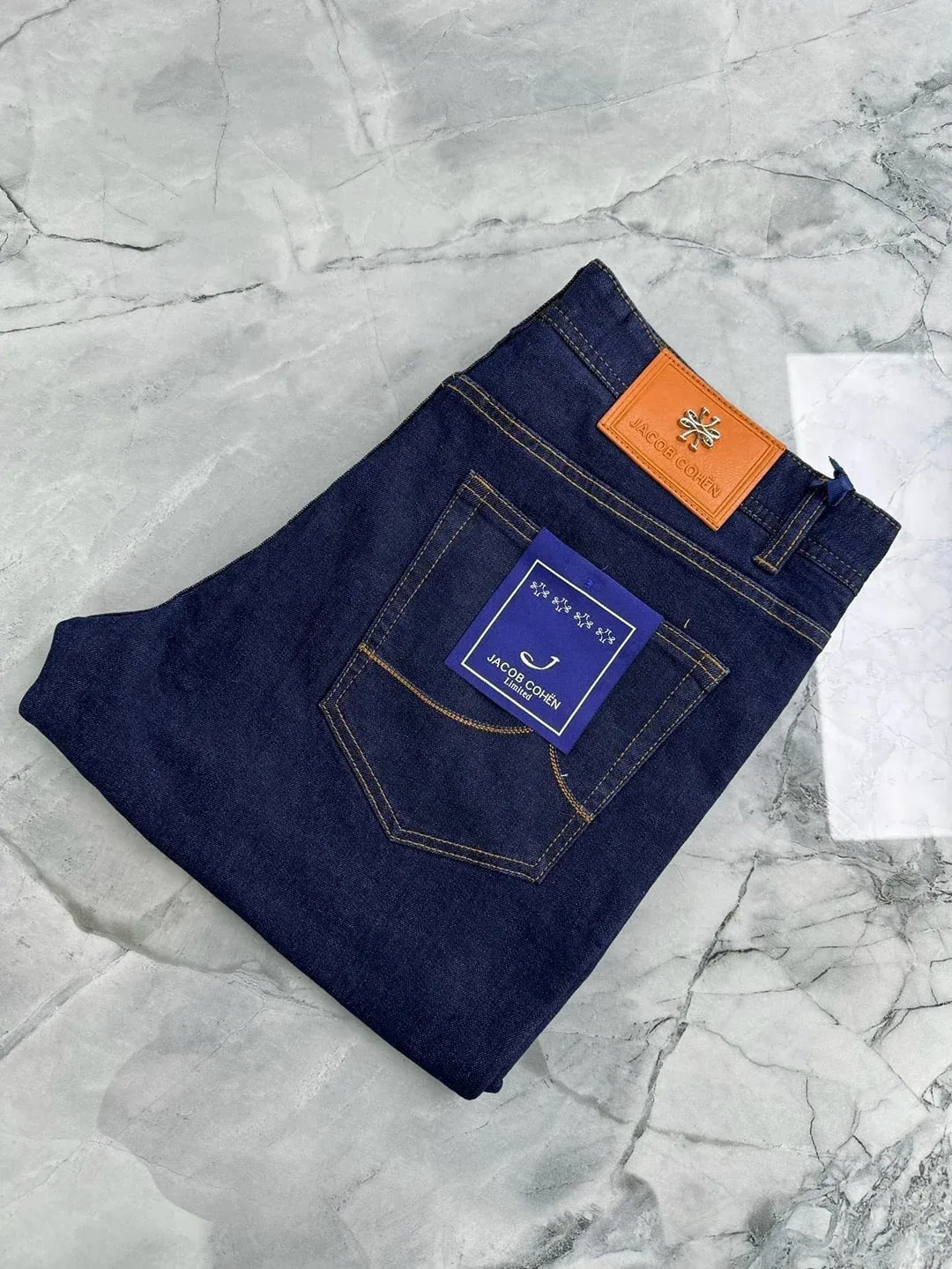 Leisure Jeans Men 2025 New Business Embroidery Straight Outdoors Pants Old Money High-Quality Cowhide card Size : 29-42