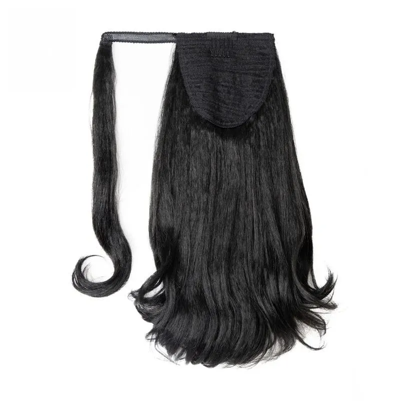 Lydia 6PCS All-In-One 17Clips-In Hair Extension Wrap Around Kinky Straight Tail Warping Curly Synthetic Ponytail Hairpieces Wig