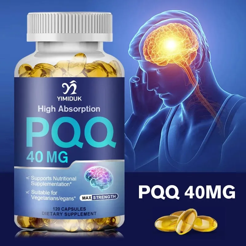 PQQ Capsules Supplement 40 mg - Mitochondrial Biogenesis & Metabolism - Supports Brain Heart Health & Cognitive Function
