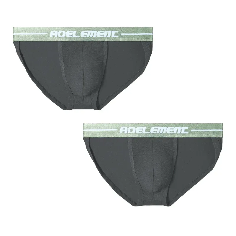 2PCS Sexy high-cut breathable sports triangle underwear with U-shaped pocket to support men's underpants