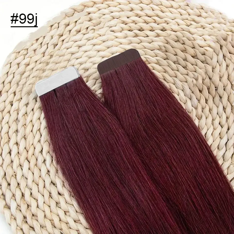 Blonde Seamless Tape in Hair Extensions Human Hair Skin Weft PU Tape on 20 PCS 18'-30' Length Easy Installation Hair Extensions