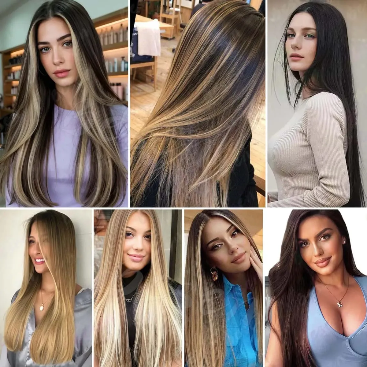 Synthetic 24Inch 16 Clips in Hair Extensions Long Straight Hairstyle Blonde Black Hairpieces Heat Resistant False Hair Daily Use