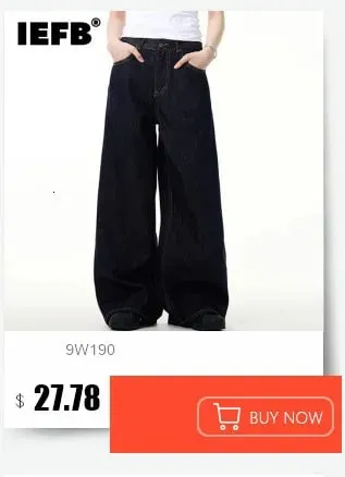 Simple Men's Denim Trousers Solid Color Washing American Style Casual Pants Straight Leg Baggy Male Jeans Spring 9W667
