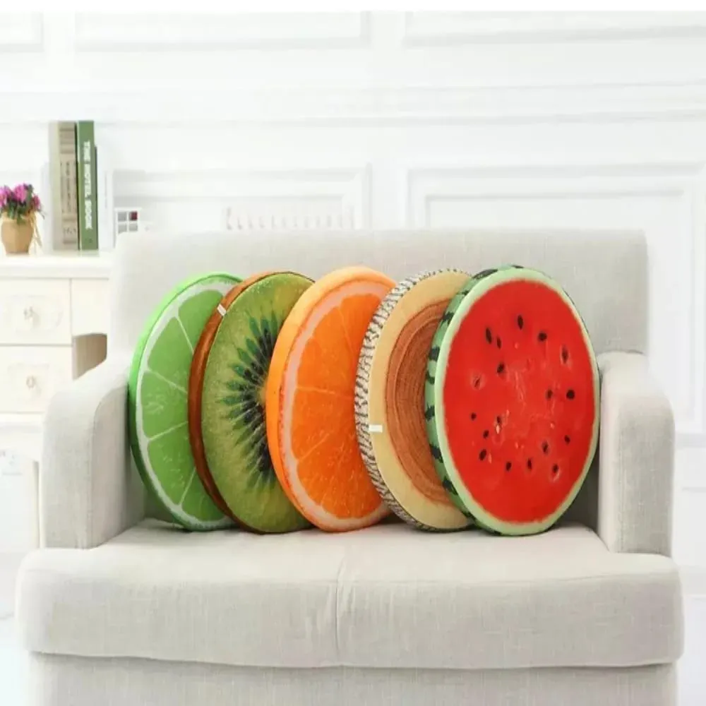 Soft Kindergarten Sofa Pillow Garden Dining Outdoor Round Pillow Seat Pads Chair Cushions Fruit Seat Pads Plush Toy