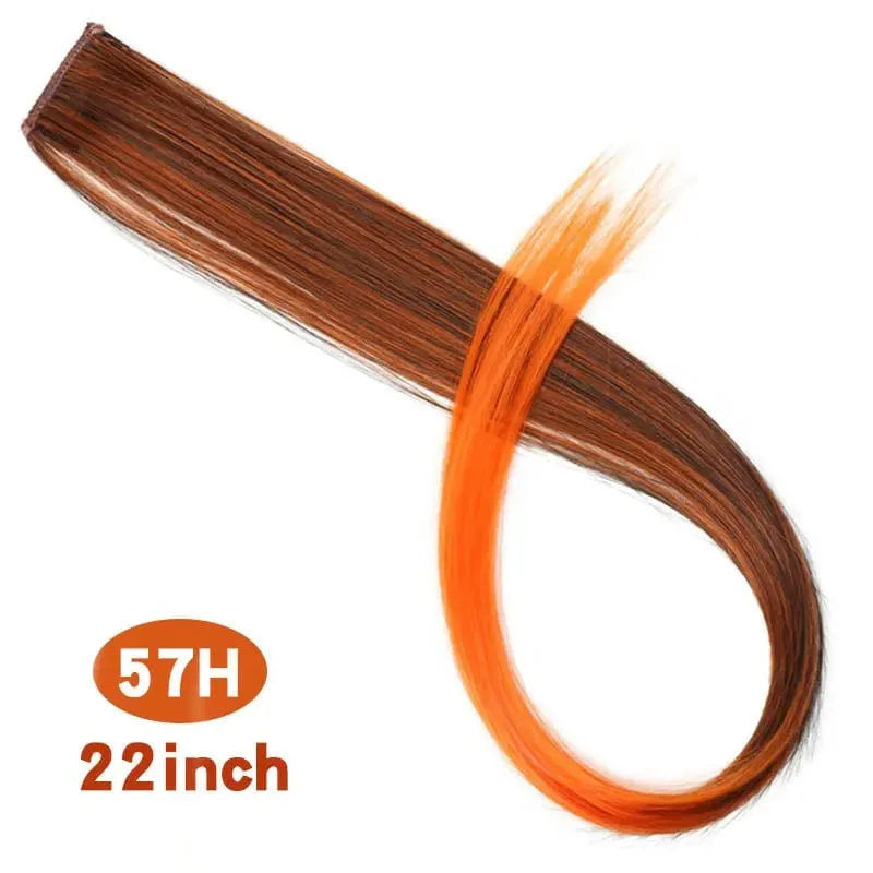 Fashion Color Hair Pieces Hanging Ear Dye Hair Extensions Color Strips One Clip Long Hair Extensions for Woman Daily Use