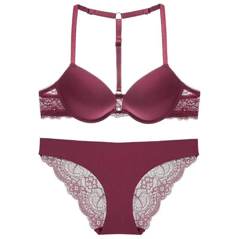 Women's Comfortable Push-Up Bra Set with Front Buckle And Shoulder Strap Sexy Lingerie for Women