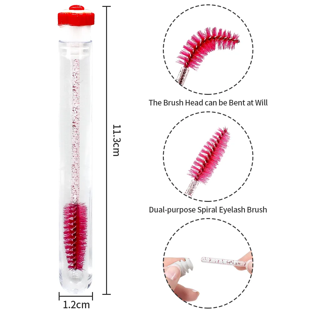 10/50PCS Random Style Tube Mascara Brush Women Mascara Brushes Tube Brush Red Cat Apple Eyelash Brush Eyelash Tools