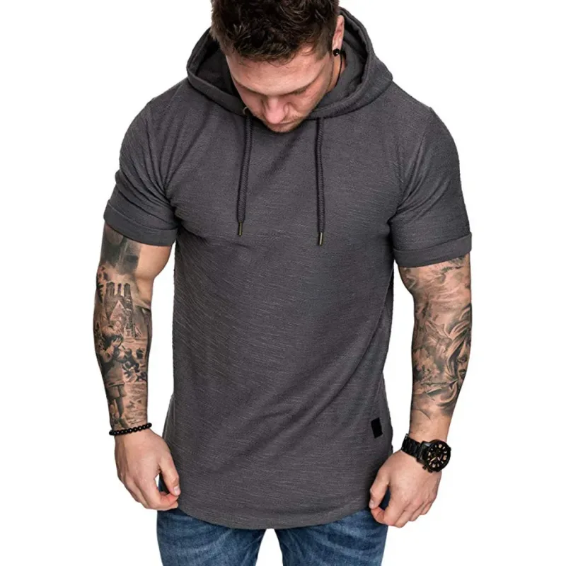 2026 Brand New Mens Hoodies Sweatshirts Short Sleeve Men Hoodies Sweatshirt Casual Solid Color Man Hoodie For Male Hooded