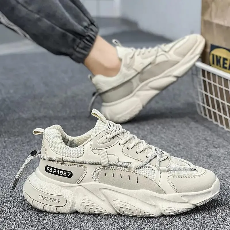 Men's Shoes 2026 New Mesh Outdoor Running Shoes Lace Up Height Increase Non Slip Vulcanized Shoes Hot Sale Fashion Men Sneakers