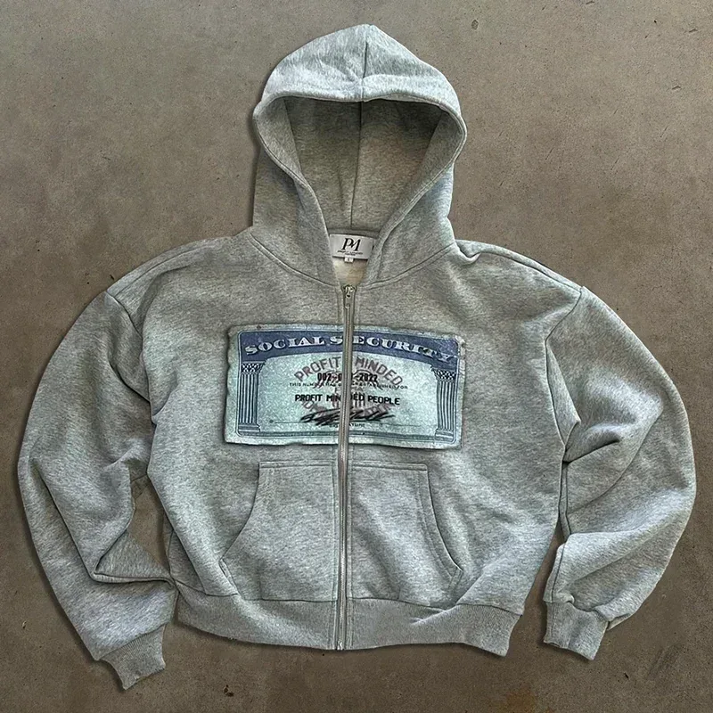 Sweatshirt Jacket Zipper Hoodie Apricot Print Letters Cartoon Fashion Multifunctional Retro Y2K High Street Men's and Women's