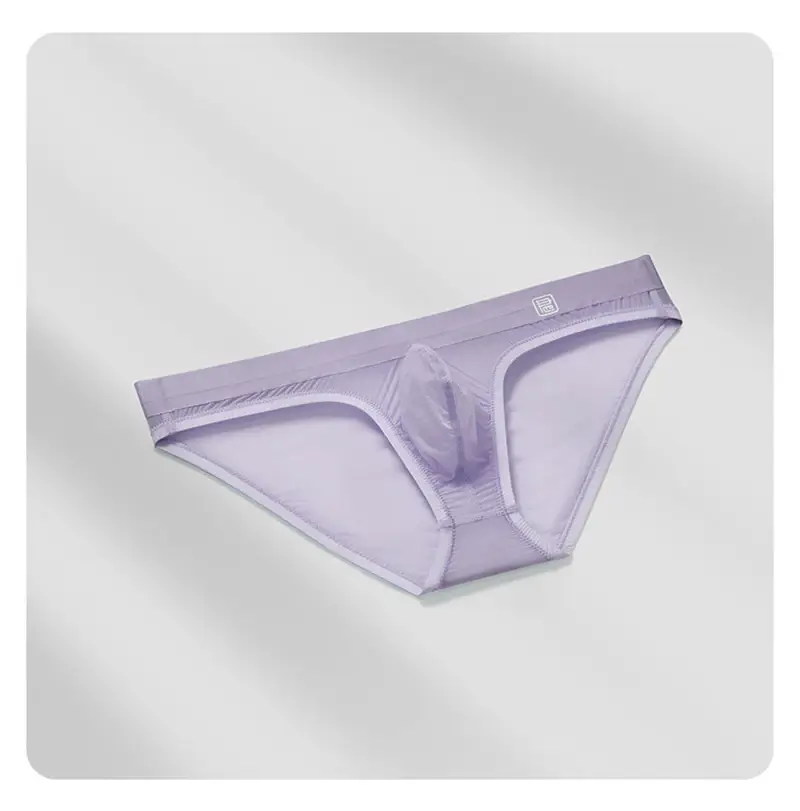 Ice Silk Ultra-thin Men Underwear Seamless Transparent Quick Drying Briefs Sexy U Bulge Pouch Triangle Underpants Erotic Panties