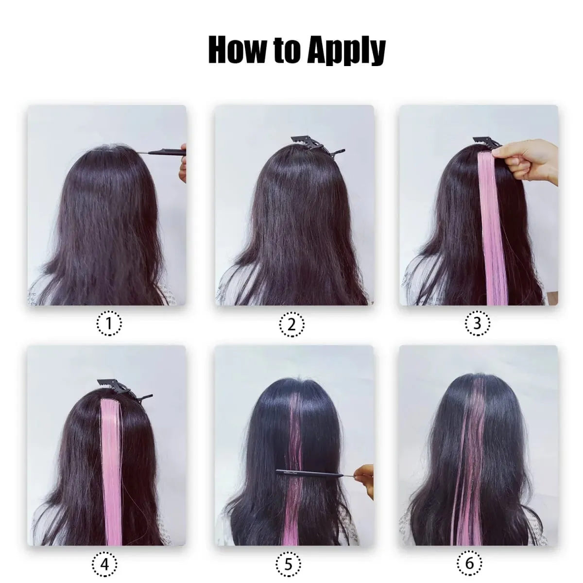 Multicolor Clip in Hair Extensions Mix tinsels Colored Hair Extensions 2 in 1 Rainbow Hair with Silver Tinsels for Kids Girls