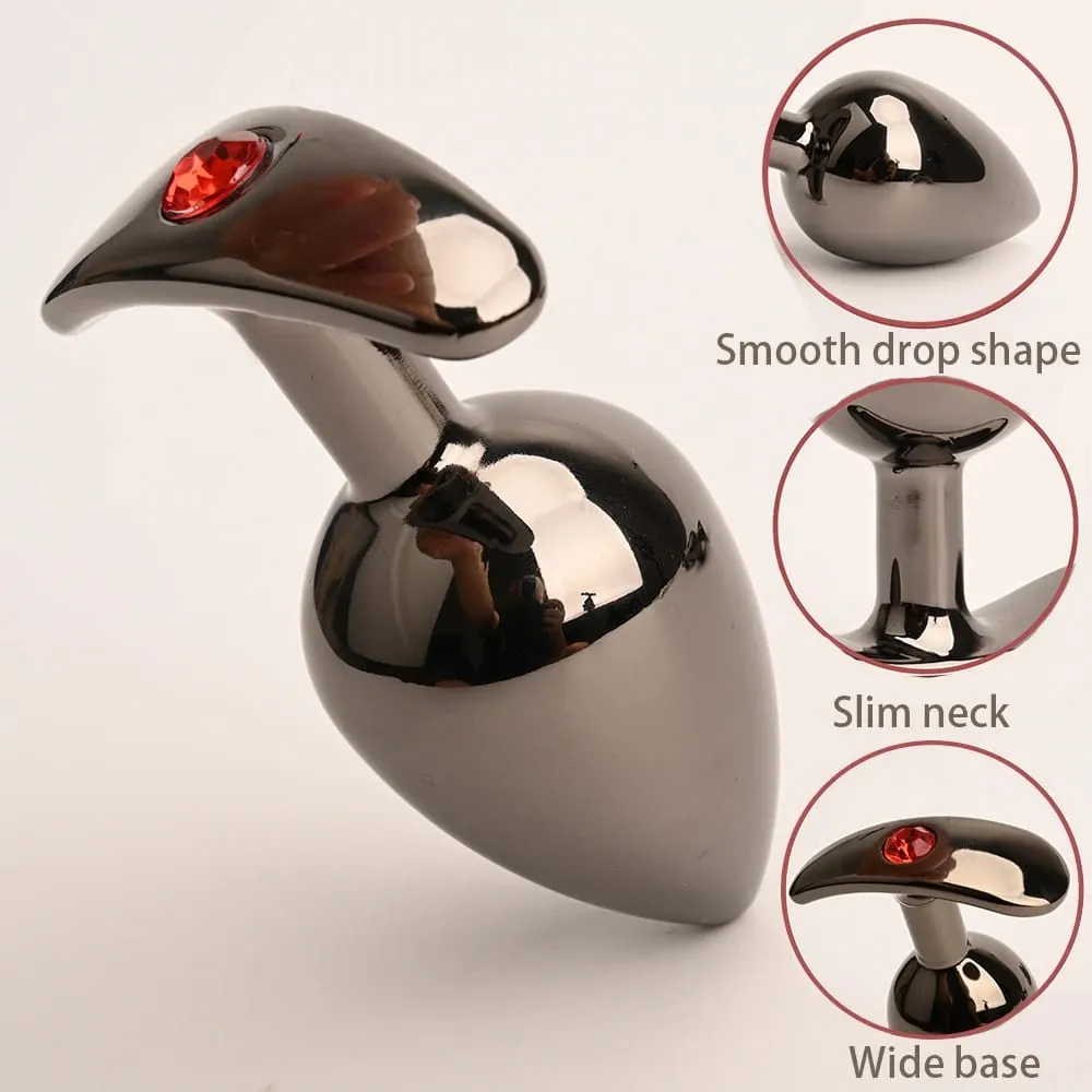 Metal Anus Butt Plug Anal Sex Toys with Crystal Diamond Base Tapered Trainer Jewel Analplug Buttplug Butplug