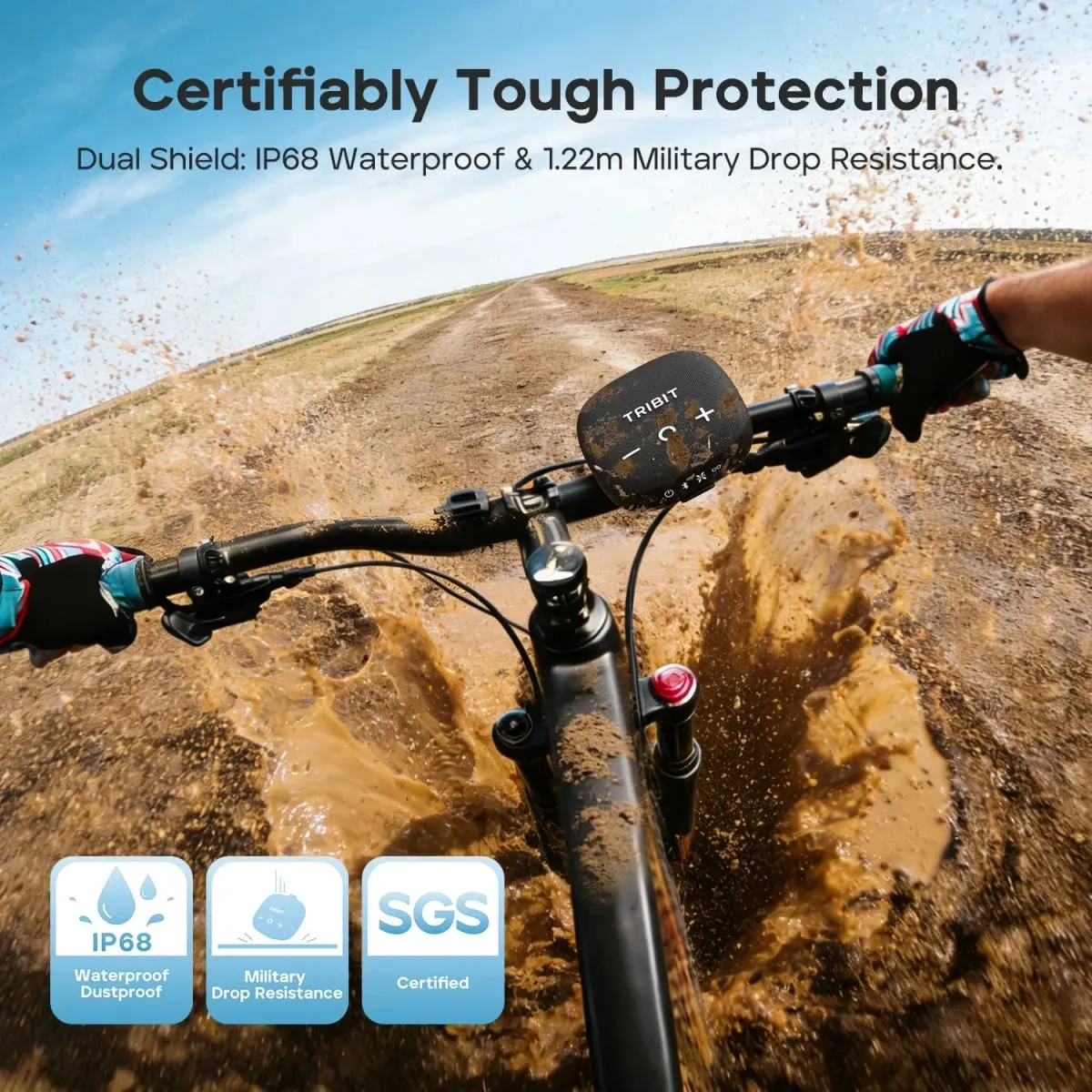 Tribit StormBox Micro 3 Wireless Speaker 13W XBass Sound BT 6.0 24H Playtime IP68 TWS Strap & Magnetic Mount for Bike/Outdoor