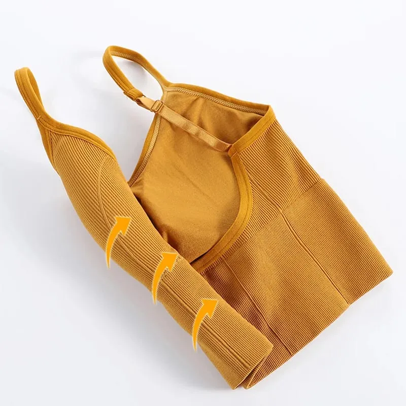 Sexy Backless Bralette Active Bra for Women Seamless Padded Bra Women Lingerie Cotton Wireless Long Tops Brassiere Bra