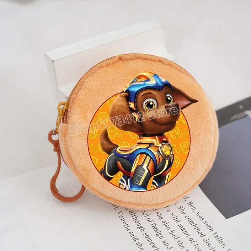 Paw Patrols Round Wallet Cute Keychain Bag Printing Coin Zipper Purse Anime Small Change Bags Convenient Mini Storage Pouch Gift