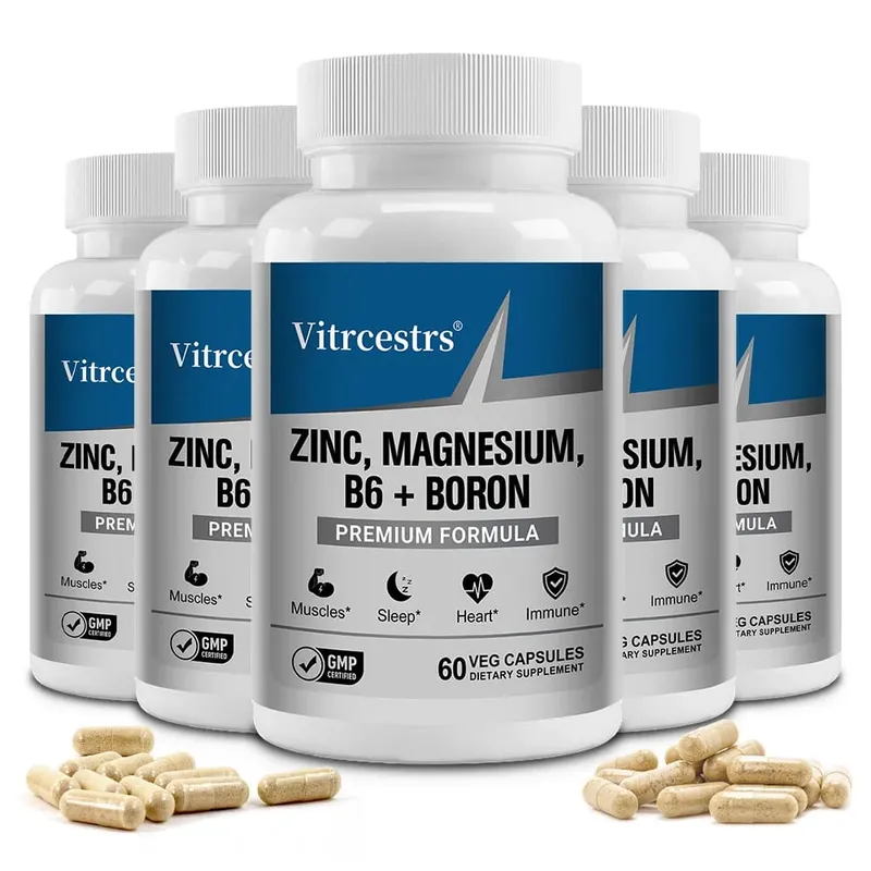 Magnesium Complex Capsules - boron/L-Threonate + Zinc D3 B6 High Absorption Muscle Bone Brain Sleep Health Anxiety Relief