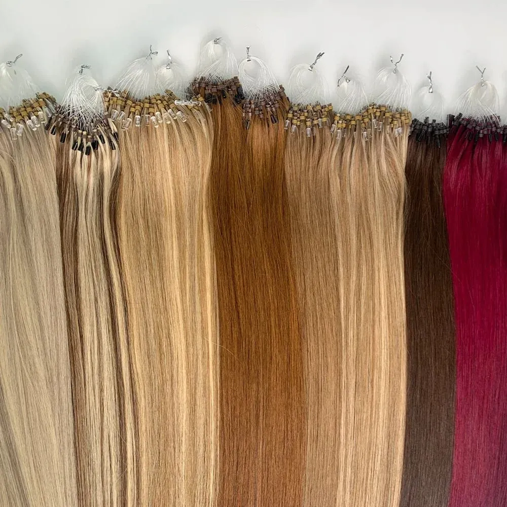 Remy Human Hair Extensions 14-24 Inch Micro Loop Ring Attachment Micro Bead Natural Looking DIY Hair Extension — image 4