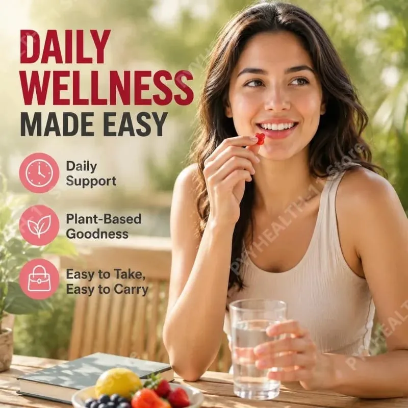 Cranberry Gummies for Urinary Tract Health Support with Vitamin C 40 Mg and Vitamin E 2.7 Mg 60 Gummies