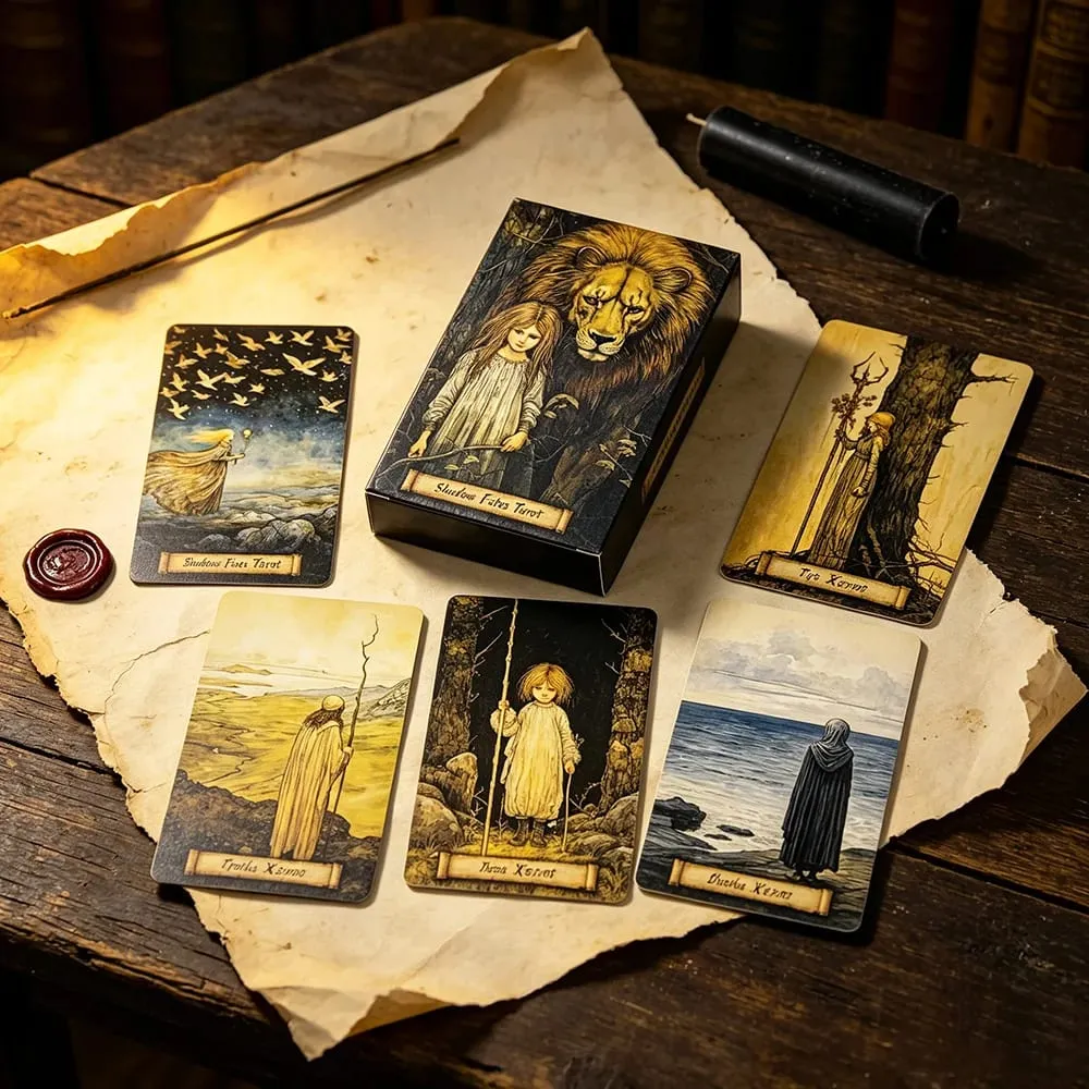 Shadow Fates Tarot Deck - 78 Cards Meditation Divination Cards for Self-Reflection & Spiritual Growth Ideal for Introverts