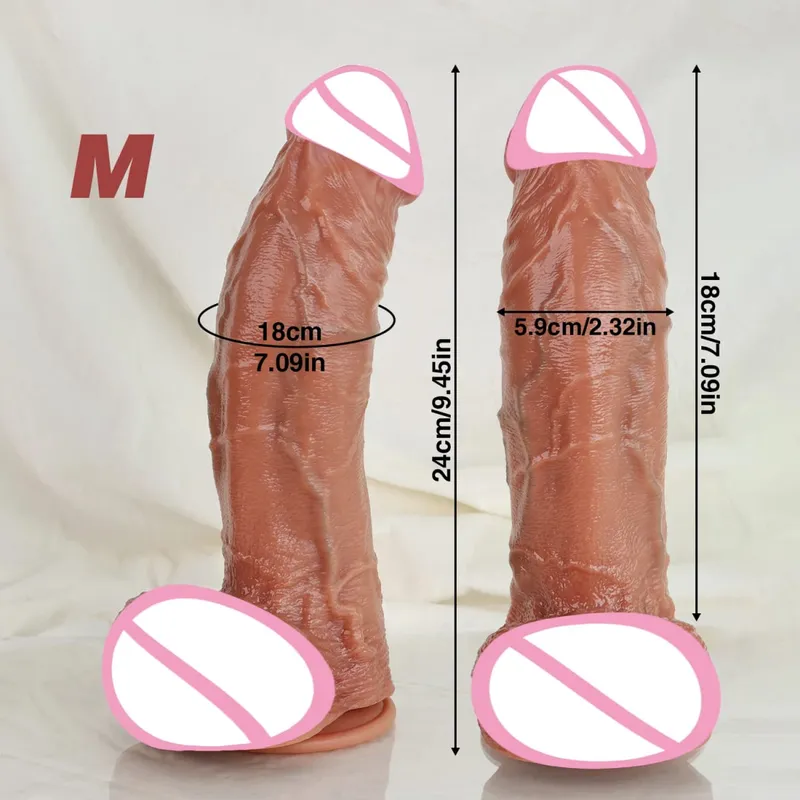 Oversize Realistic Dildo Vagina Anal Masturabtion Soft Silicone Penetration Penis G-Point Stimulator Dick Sex Toys for Women Men
