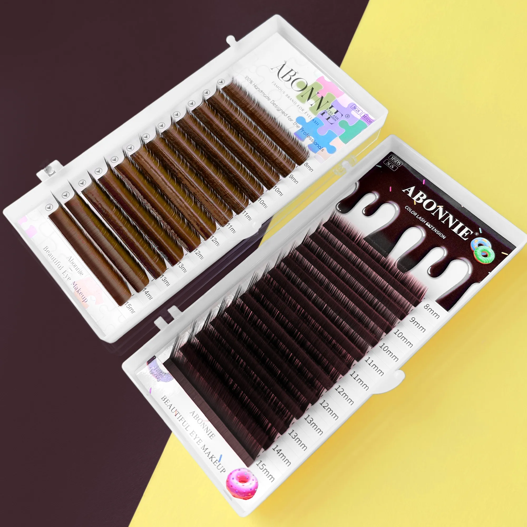 Abonnie LB Brown Lashes M Curl Classic Eyelash Extensions Foxy Eye Lash Cocoa Lashes Colored Eyelashes Fluffy Lashes