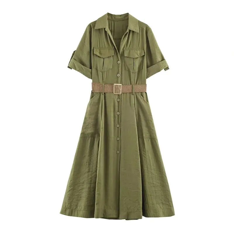Dress Women's Summer 2026 New Chic Slim Belt Elegant Women's Long Dress Fashion Comfortable Youth Holiday Street Dresses