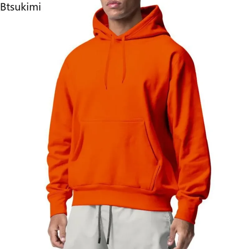 2026 New Men's Fashion Harajuku Hooded Sweatshirts Casual All-match Pullovers Male Streetwear Autumn Winter Fleece Warm Hoodies
