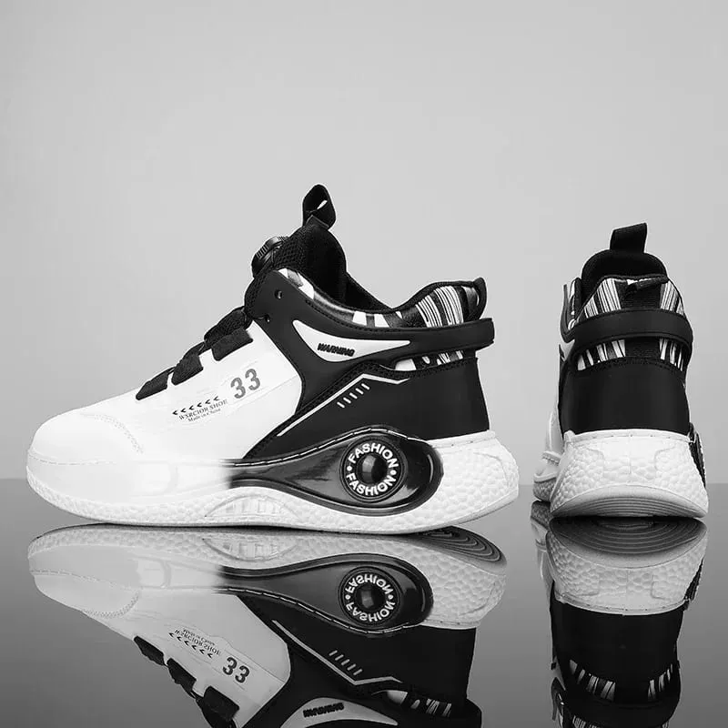 Mens's Sneakers with Rotating Buckle Comfy Non Slip Lace up Durable Shoes for Mens Outdoor Activities Sports Shoes Tenis Zapatos