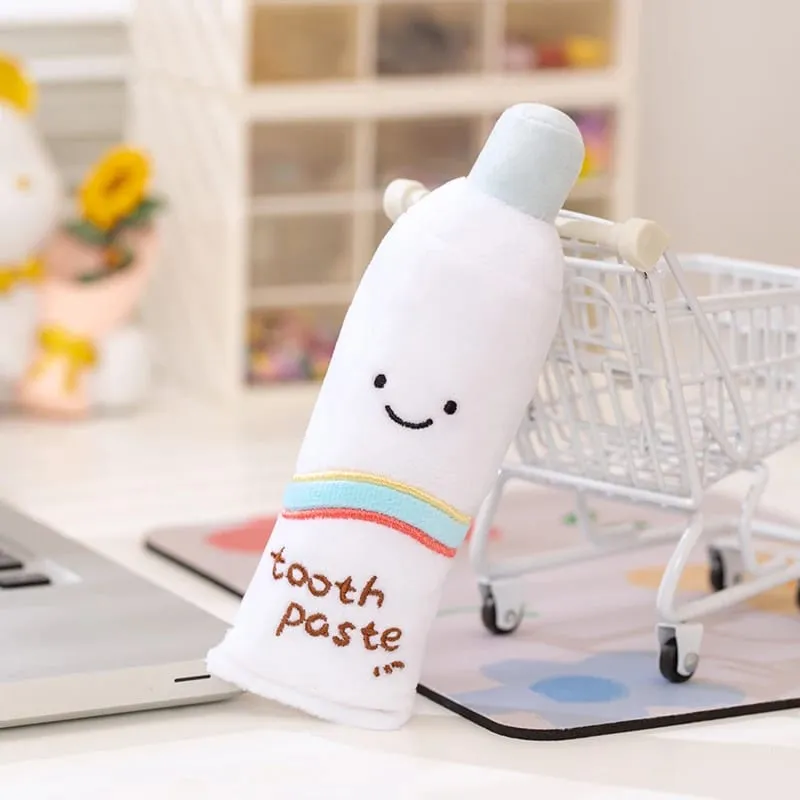 Cute Oral Plush Humanoid Toy White Tooth Toothpaste Toothbrush Smiling Plushie Home Decor Prop Gift