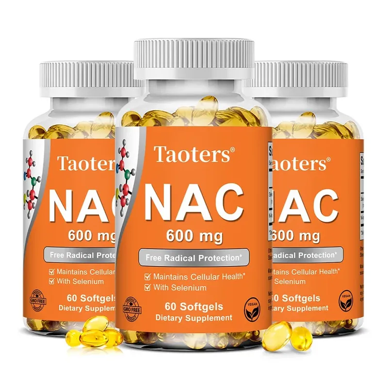 NAC N-Acetyl Cysteine Capsules Immune Respiratory Health Antioxidant Supplements Non-GMO Gluten-Free