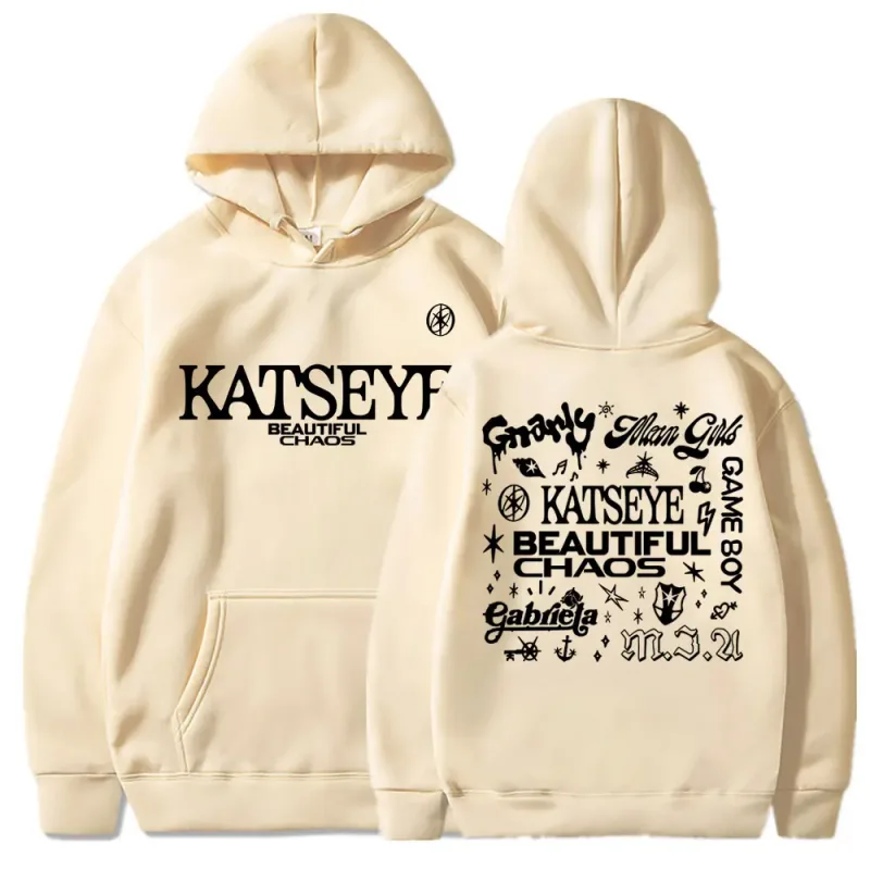 Kpop katseye belo caos álbum tour hoodies moda retro harajuku masculino feminino sportwear velo oversized agasalho streetwear