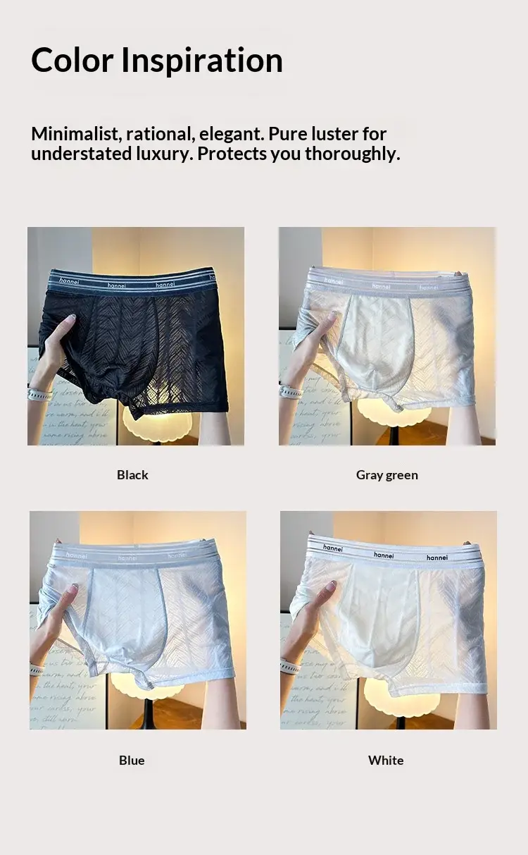 Bagong Kasuotang Panlalaki sa Tag-init, Panlalaking Boxer Brief, Plus Size na Breathable Underwear, Manipis na Maluwag na Panlalaking Kumportableng Solid na Kulay na Short