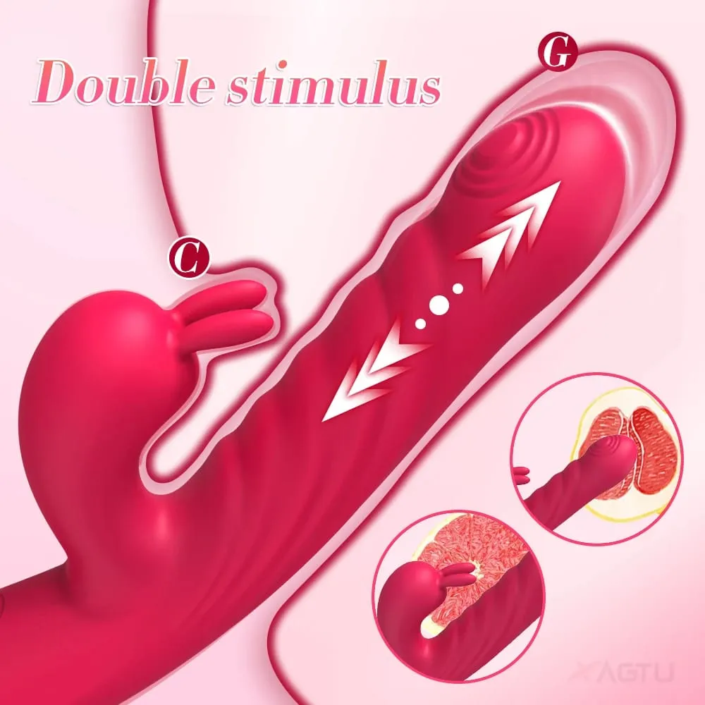 Adult Sex Toy Thrusting Rabbit VIbrator for Women Vibrating Dildo Telescopic G-Spot Clitoris Stimulator Female Masturbator