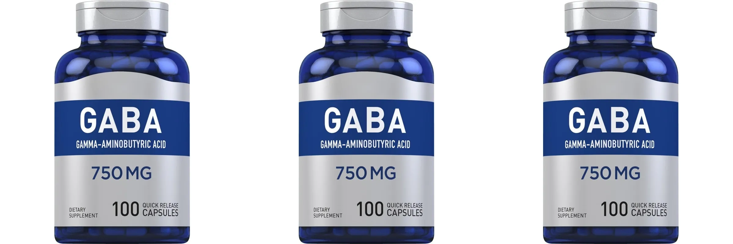 750mg Gamma-Aminobutyric Acid 100 Quick Release Capsules Non-GMO & Gluten Free Dietary Supplement for adult