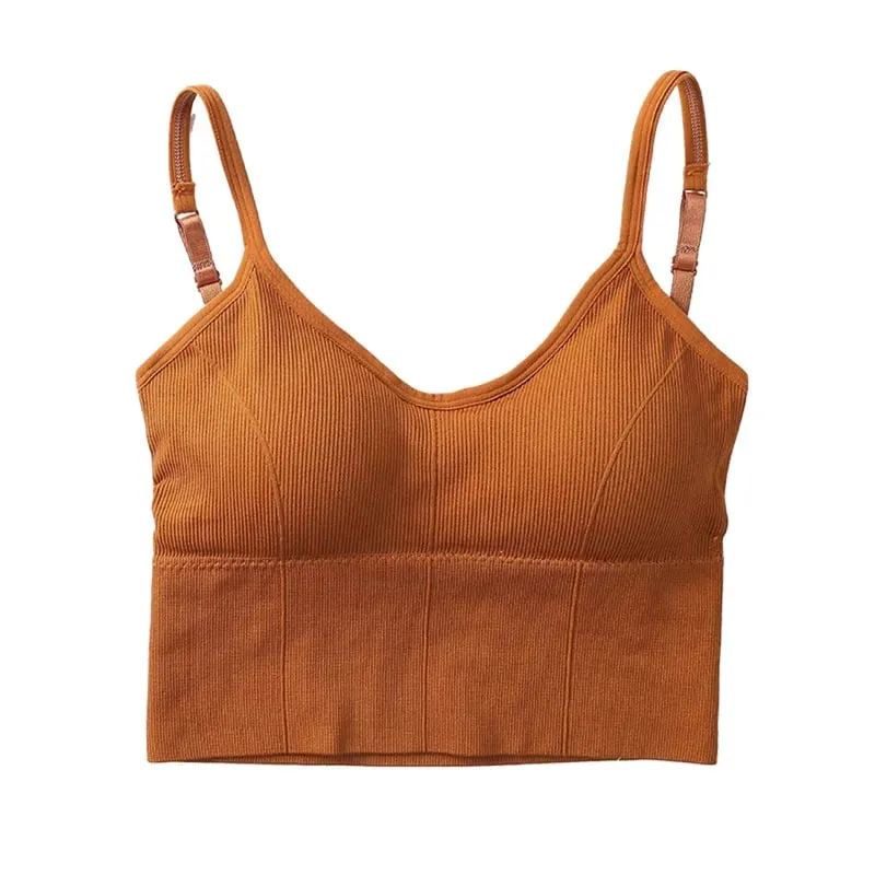 Pambabaeng Tank Crop Top Seamless Underwear Vintage Crop Top Pambabae Tanks Vest Camis Padded U Back Babae Sexy Sport Lingerie Kamisol