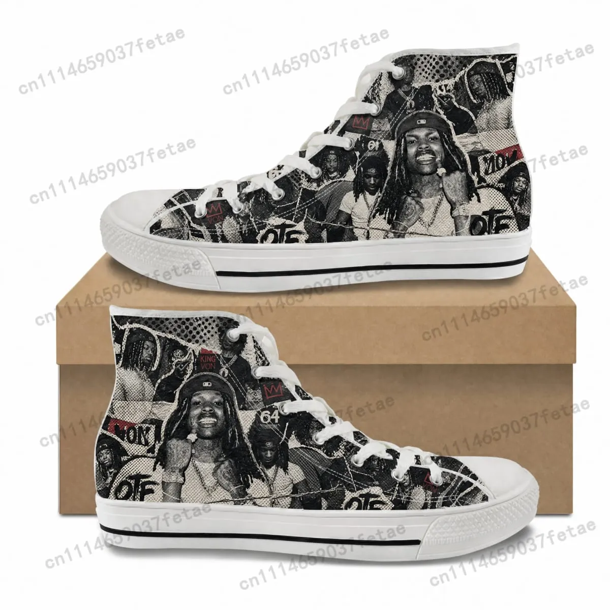 King Von High Top High Quality Sneakers Teenager Canvas Sneaker Mens Womens Ghana Hiking Casual Custom Shoes