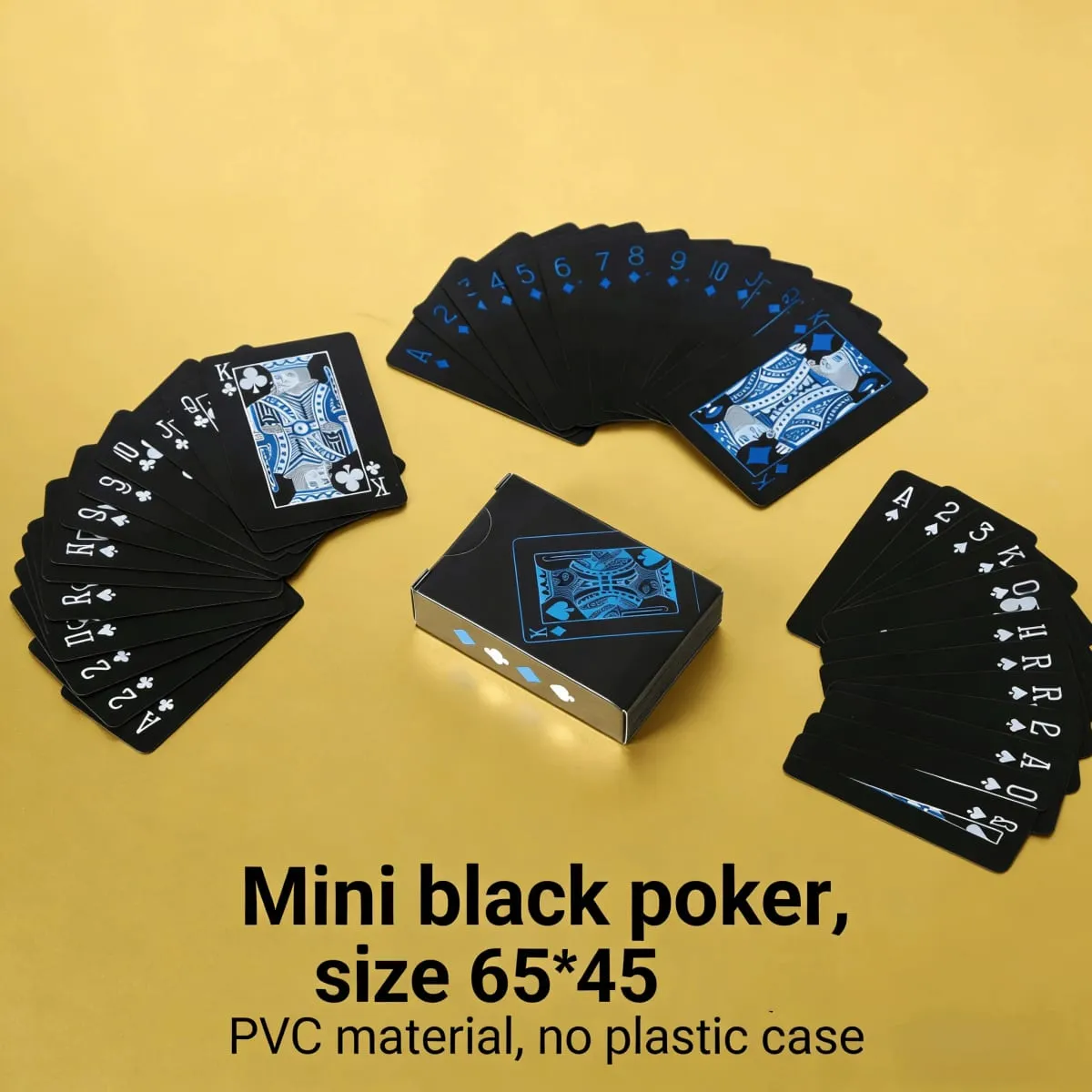 Waterproof PVC Cards Mini Poker Set Gold Foil Playing Cards Pet-Themed Poker Black Luxury Cards Men's Gift Idea Party Game