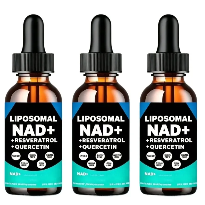 Liposomal NAD+ Supplement with Resveratrol Quercetin and Vitamin B3 – Supports Healthy NAD+ Levels and Cellular Health – 60ml