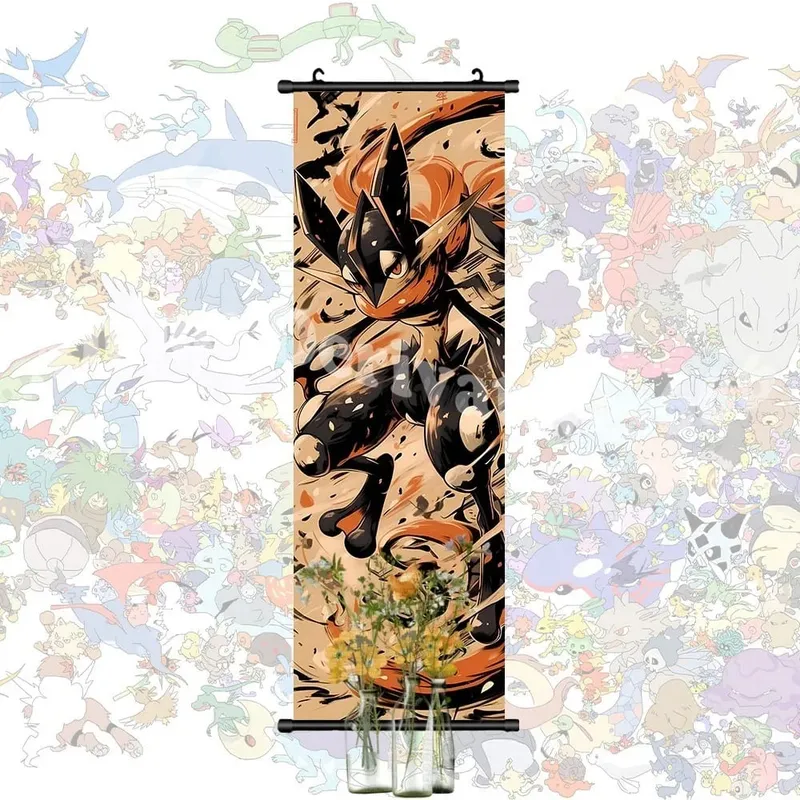 Έντυπη αφίσα Anime Έργα τέχνης τοίχου Gengar Εικόνες Charizard Ζωγραφική Καμβάς Pikachu Κρεμαστά ειλητάρια Διακόσμηση δωματίου στο σπίτι