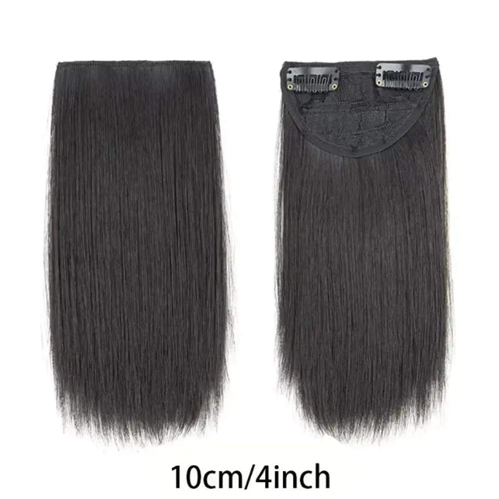 Women's Synthetic Invisible Seamless Clip On Hair Extensions With Top Side Cover For Women's Hair Patches