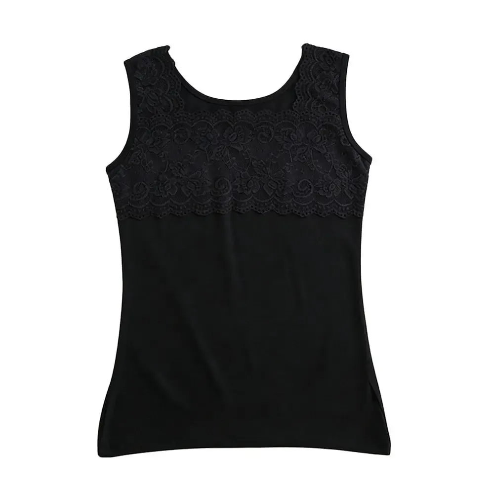 Casual U Neck Summer Tank Tops Sleeveless Slim Fitted Tops With Lace Camisoles Cami Top Shirt for Women With Lace — image 5