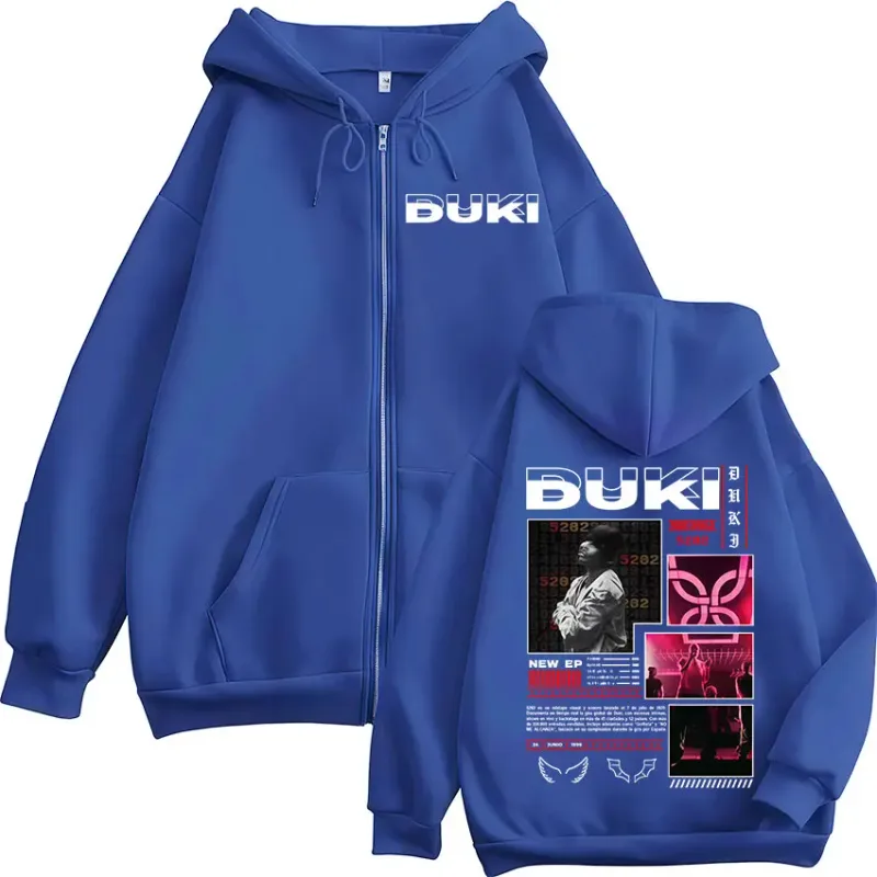 Rapper Duki 5202 MIXTAPE Album Zipper Hoodies Men's Women Clothing Fashion Zip Up Sweatshirts Fleece Casual Oversized Pullovers