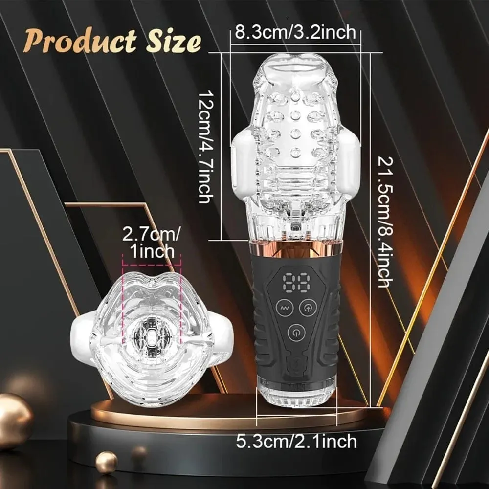 Sucking Vibrating Blowjob Masturbator Cup Glans Trainer Penis Massager 9-frequency vibration sucking Male masturbator 18+