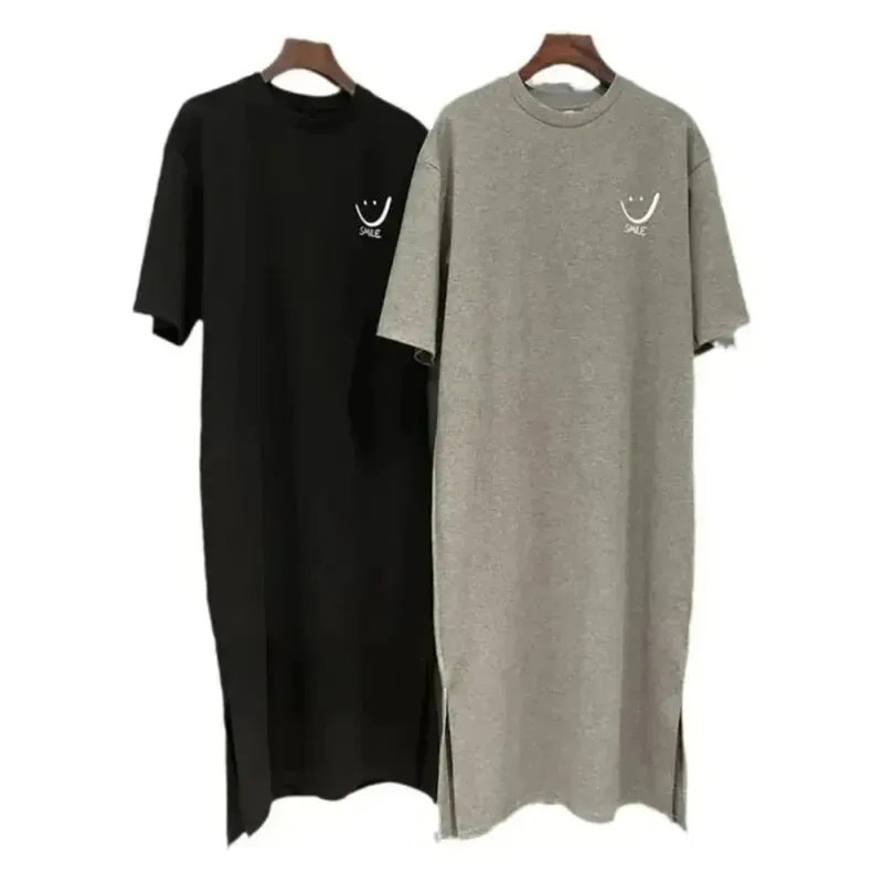 Women's Summer Loose T-shirt Dress Mid-Length Short Sleeve Casual Fashion Over-Knee Casual Dress