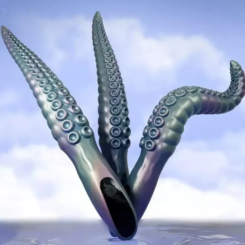 Vibrating Monster Dildo Sex Toys Octopus Tentacle Silicone G-Spot Clitoris Vibrators 7 Modes for Anal Vagina Nipple Stimulation